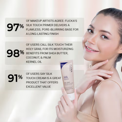 FLICKA Silk Touch & Blend & Shine Face Trio Deal | Hydrating Primer + SPF Foundation + Concealer