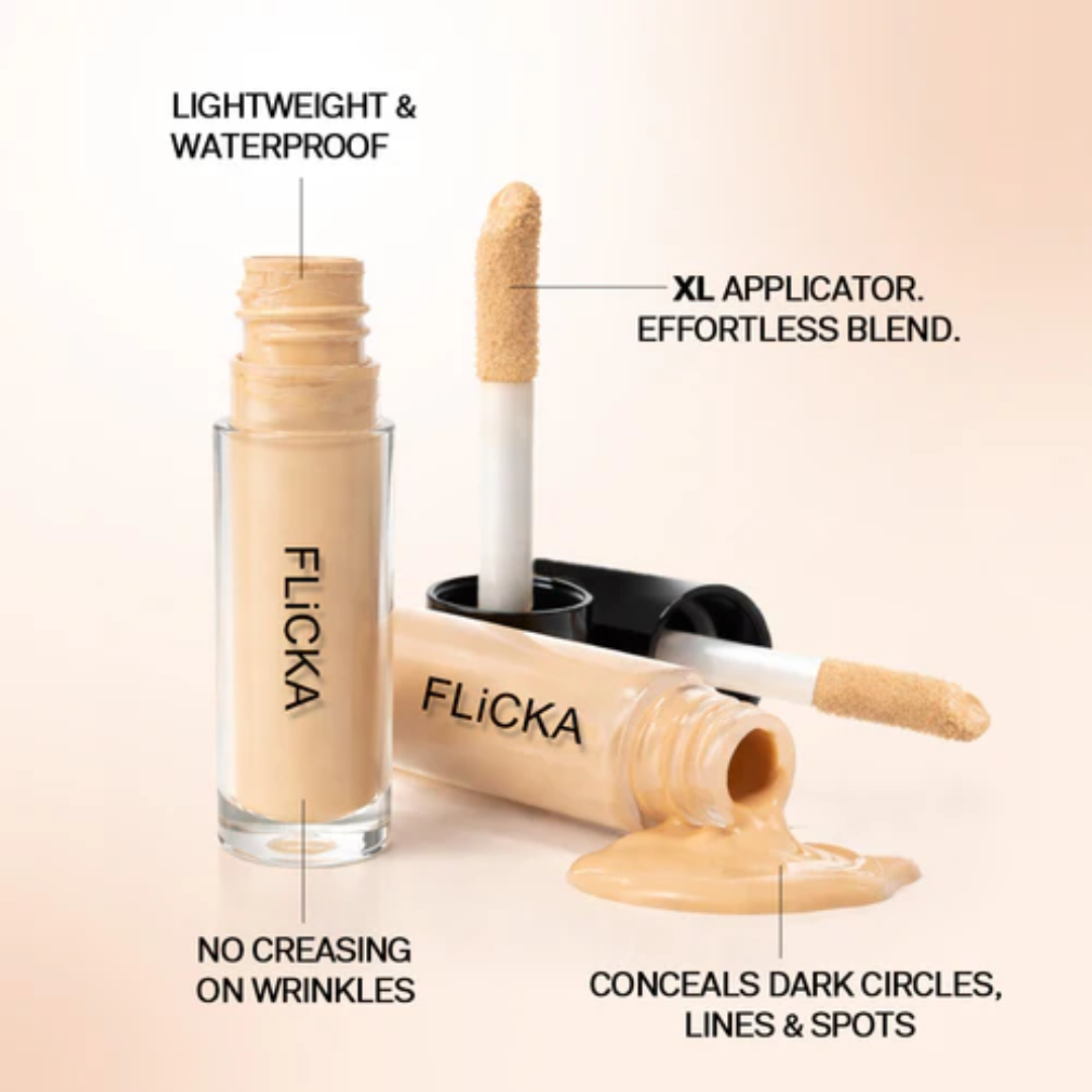 FLICKA Silk Touch & Blend & Shine Face Trio Deal | Hydrating Primer + SPF Foundation + Concealer