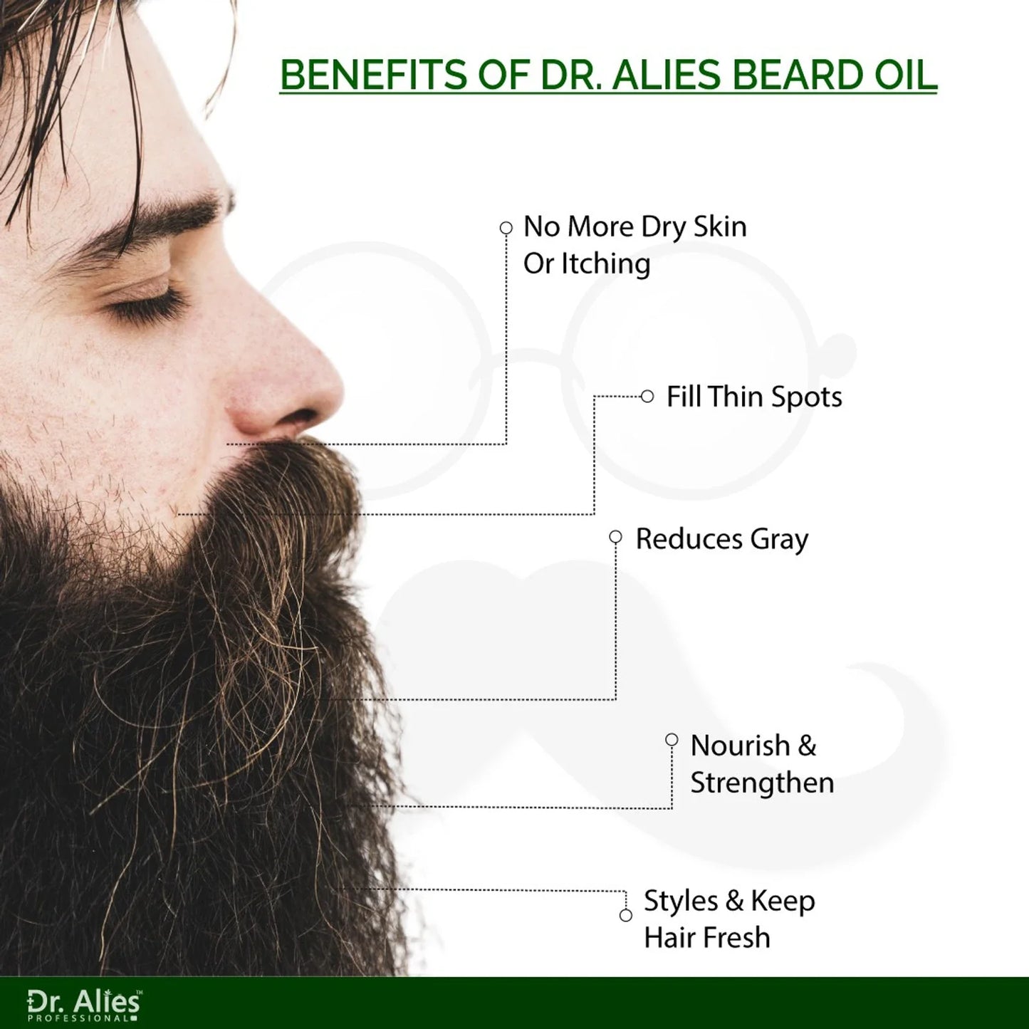 Dr. Alies Professional Beard Growth Oil for strong and healthy beard growth  Hair Oil (30 ml)