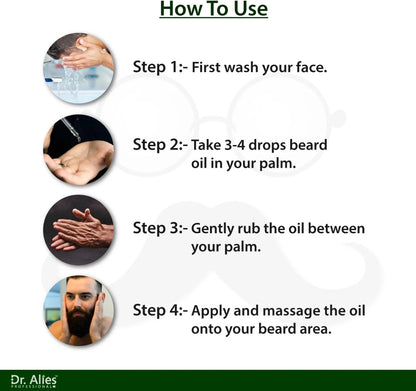 Dr. Alies Professional Beard Growth Oil for strong and healthy beard growth  Hair Oil (30 ml)