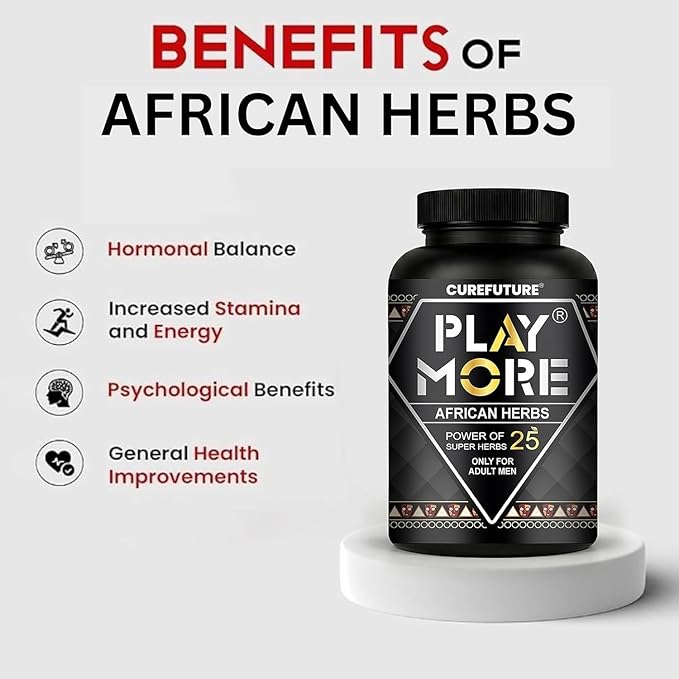 Play More Powerful African Herbs Powder for Men – 150g | 25Natural Herbs Energy & Overall Wellbeing