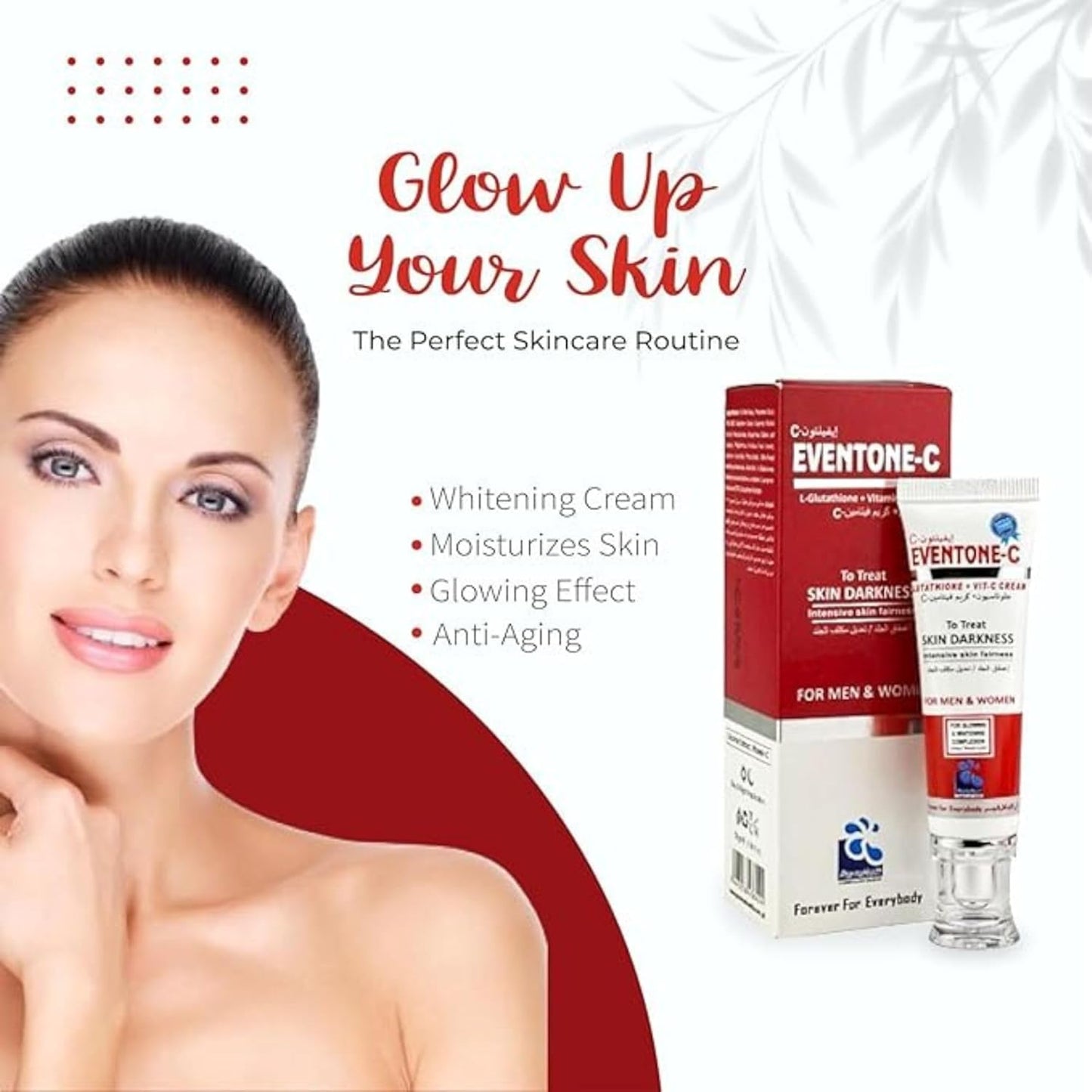 Eventone-C Whitening Cream with L-Glutathione and Vitamin C for Men and Women, 30g