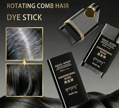 Sanzara Instant Hair Color Stick for White Hair Coverage – Waterproof & Sweat-Proof Root Touch-Up – Quick Grey Hair Cover Stick with Easy Comb Applicator (Black)
