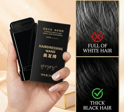Sanzara Instant Hair Color Stick for White Hair Coverage – Waterproof & Sweat-Proof Root Touch-Up – Quick Grey Hair Cover Stick with Easy Comb Applicator (Black)