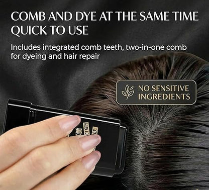 Sanzara Instant Hair Color Stick for White Hair Coverage – Waterproof & Sweat-Proof Root Touch-Up – Quick Grey Hair Cover Stick with Easy Comb Applicator (Black)