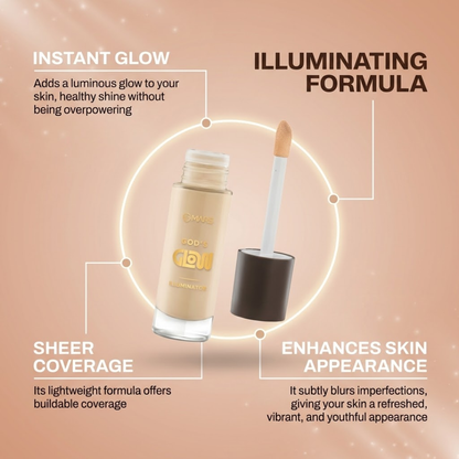 Flawless Glow Duo | MARS God’s Glow Illuminator + Full Coverage Foundation | All-Day Hydration & Glowy Finish