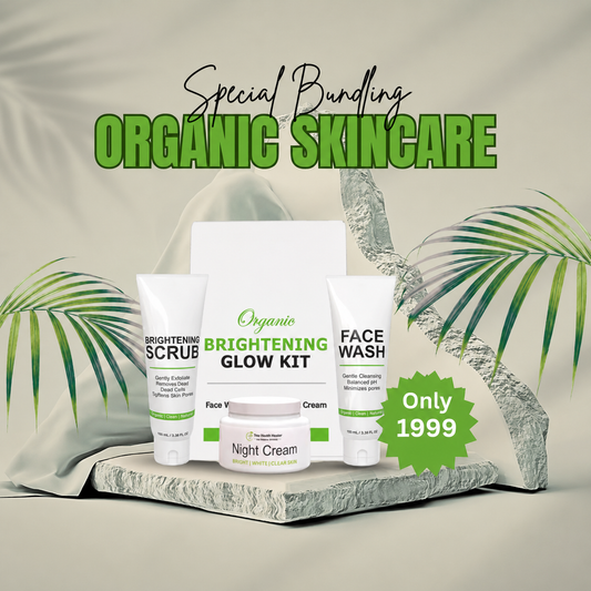 Health Healer Organic Brightening Glow Kit – 3-Step Skincare Bundle | Face Wash, Brightening Scrub & Night Cream