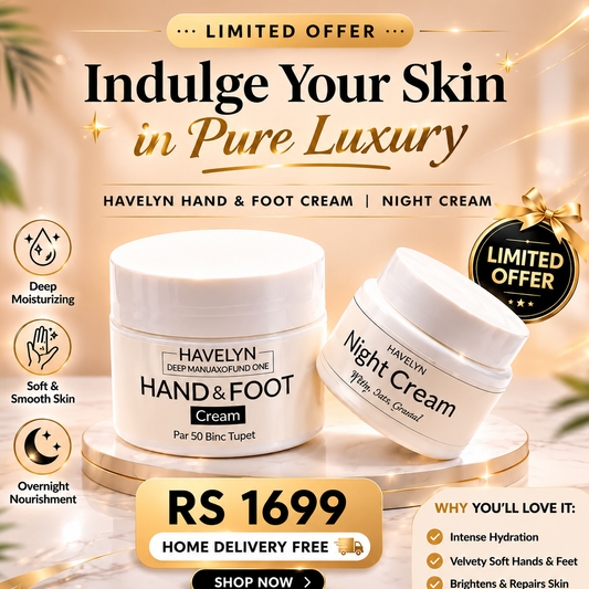 Havelyn Luxury Hand & Foot Cream + Night Cream Bundle | Deep Moisturizing & Overnight Repair Duo