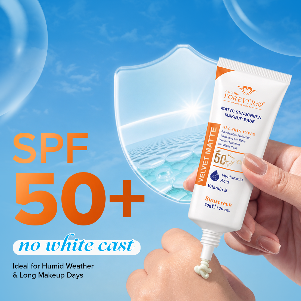 Forever52 Velvet Matte Sunscreen Makeup Base SPF 50 PA+++ | Lightweight Primer & UV Protection (50g)
