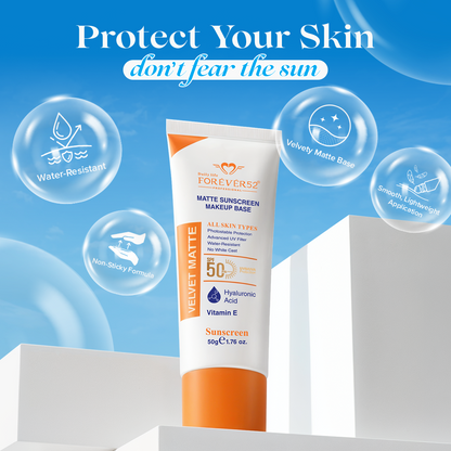 Forever52 Velvet Matte Sunscreen Makeup Base SPF 50 PA+++ | Lightweight Primer & UV Protection (50g)