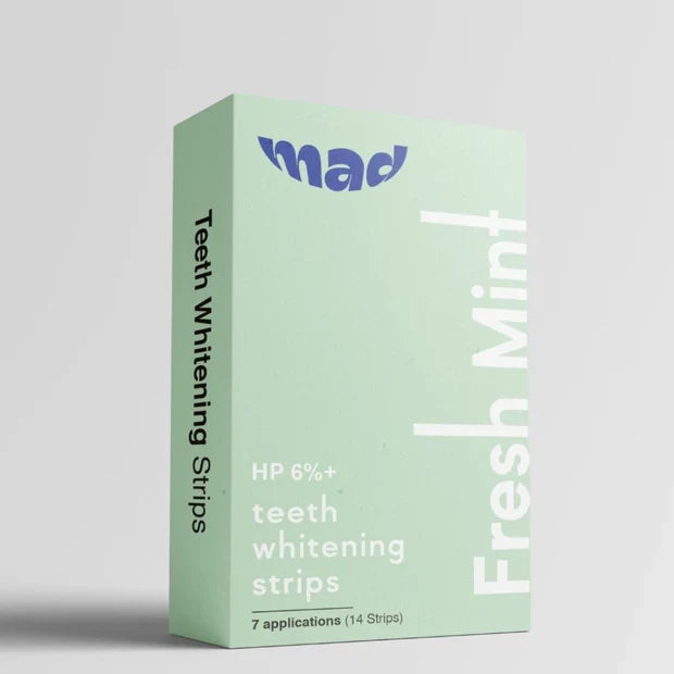 MAD Dental Pro White Strips + FREE MAD Teeth Whitening Foam AND MAD Teeth Whitening Powder (BEST SELLER))