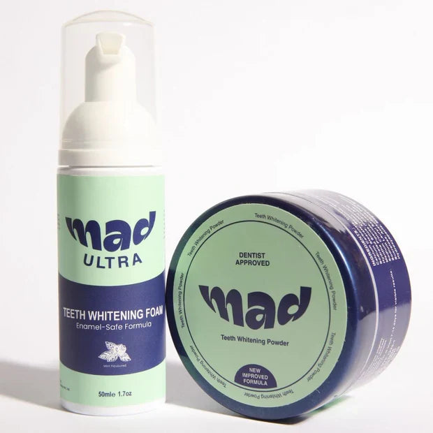 MAD Teeth Whitening Foam + MAD Teeth Whitening Powder (RECOMMENDED) 20% EXTRA DISCOUNT