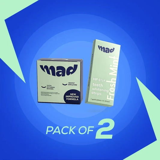 MAD Dental Pro White Strips + MAD Teeth Whitening Powder (HIGHLY RECOMMENDED) 50% EXTRA DISCOUNT Sale price