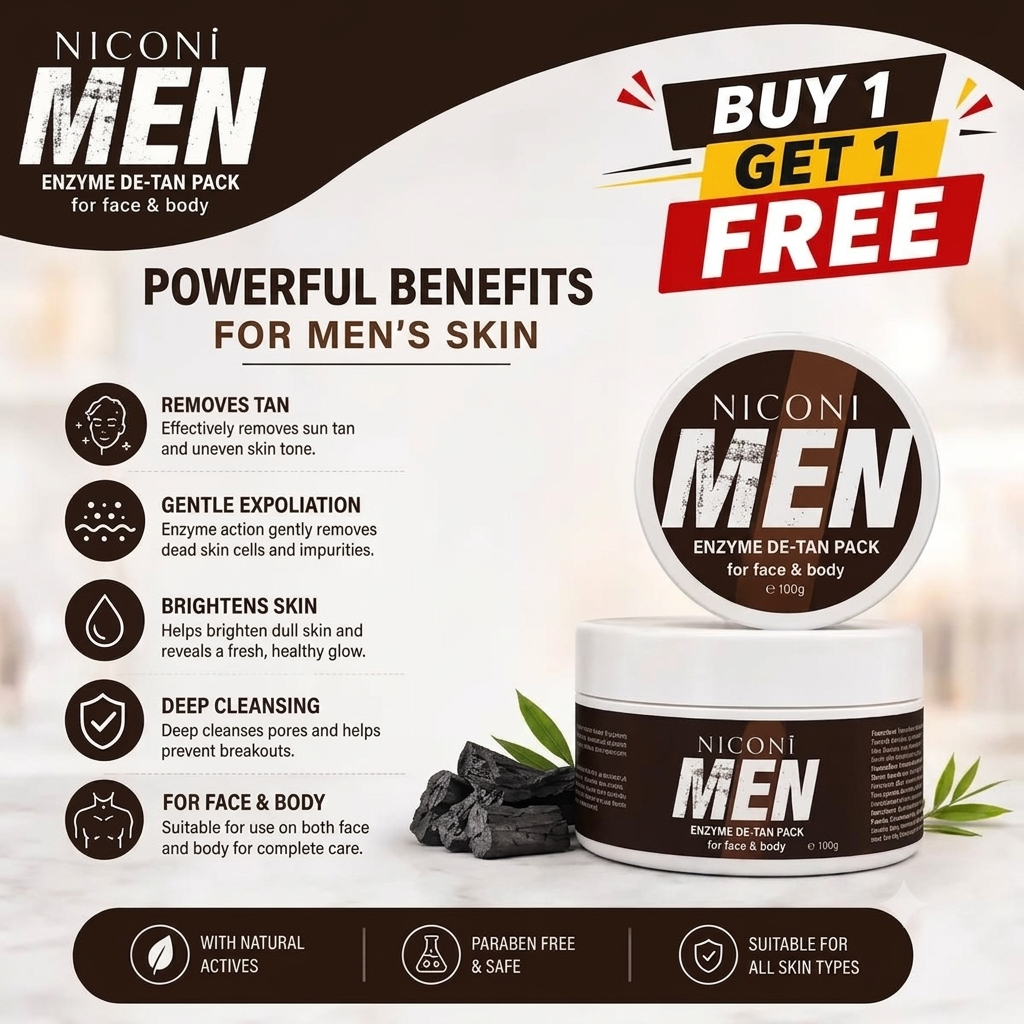 Niconi Men Enzyme De Tan Pack (Cream Buy 1 Get 1 Free)